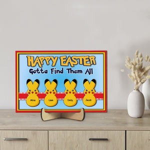 Personalized Gifts For Mom Wood Sign Happy Easter Gotta Find Them All 04ohpu170224 Easter's Day Gifts - Wood Signs - GoDuckee