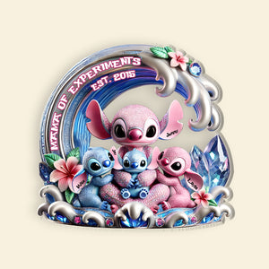 Personalized Gifts For Mom Custom Shaped Acrylic Plaque, Adorable Blue Aliens - Shaped Plaques - GoDuckee