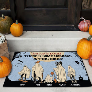 There's Some Horrors In This House, Gift For Family, Personalized Doormat, Ghost Family Dootmat, Halloween Gift - Doormat - GoDuckee