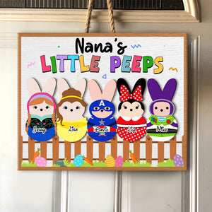 Personalized Gifts For Grandma Wood Sign Nana's Little Peeps 02NAHN020224 - Wood Signs - GoDuckee