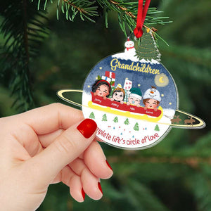 Cute Kids Personalized Acrylic Ornament, Grandchildren Complete Life's Circle Of Love, Christmas Ornament for Grandma & Grandpa 01QHHN101123HH - Ornament - GoDuckee