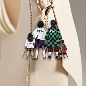 Personalized Gifts For Family Keychain Anime Family 03QHHU240225HG - Keychains - GoDuckee