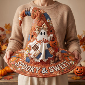 Spooky & Sweet Boo Quilt Witch Hat - Personalized Gifts For Halloween 05toqn120826 - Quilted Witch Hat - GoDuckee