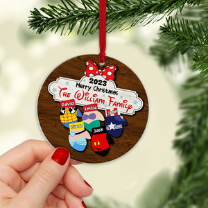 Merry Christmas, Personalized Family Mittens 02NATN301023 Wood Ornament, Gift For Christmas - Ornament - GoDuckee