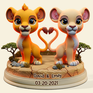 Lion Couple Acrylic Plaque - Personalized Gifts For Couple 04TOPU190625 - Shaped Plaques - GoDuckee