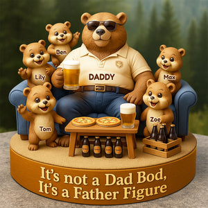 Bear Dad Bod Acrylic Plaque Personalized Gifts For Dad 03TODT010524 - Shaped Plaques - GoDuckee