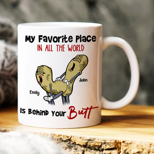 My Favorite Place In A The World, Gift For Couple, Personalized Mug, Naughty Nut Couple Mug, Couple Gift - Coffee Mug - GoDuckee