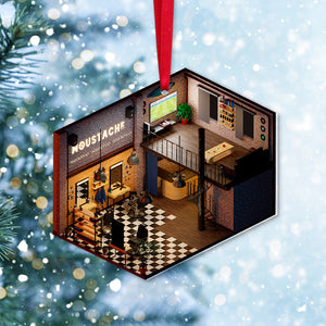 Barber Shop, Personalized Acrylic Ornament, Gift For Christmas, Christmas Ornament - Ornament - GoDuckee