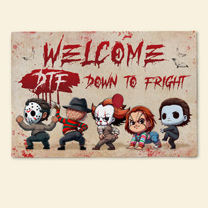 Gifts For Horror Fan Doormat, DTF Down To Fright , Funny Naughty Horror Characters 01qhdt160824 - Doormat - GoDuckee