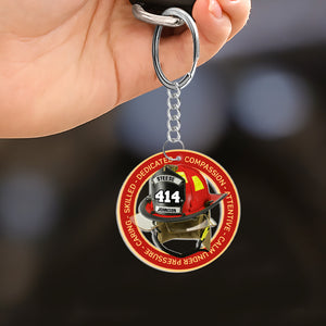 Gift For Firefighter, Personalized Keychain, Firefighter Hat Keychain - Keychains - GoDuckee