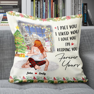 Forever Yours, Couple Gift, Personalized Square Pillow, Funny Coupe Pillow, Christmas Gift 04ACHN110923HH - Pillow - GoDuckee
