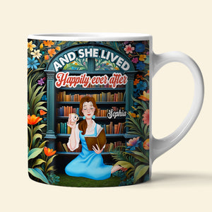 Personalized Gifts For Book Lovers Coffee Mug And She Lived Happily Ever After - Coffee Mugs - GoDuckee