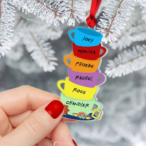 Gift For Friends, Personalized Acrylic Ornament, Teacup Friends Ornament, Christmas Gift 01HUHN201123 - Ornament - GoDuckee
