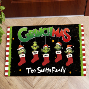 Funny Christmas Family On Socks, Personalized 03OHPU011223 Door Mat, Gift For Family - Doormat - GoDuckee