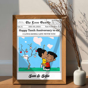 Personalized Gifts For Couples Canvas Happy Anniversary Newspaper 01TGMH191224HG - Poster & Canvas - GoDuckee