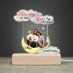 Personalized Gifts For Couple 3D Led Light I Love You To The Moon And Back - Led Night Light - GoDuckee
