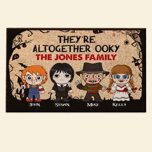 They're Altogether Ooky, Personalized Horror Door Mat, 02NATN160823HA, Gift For Family - Doormat - GoDuckee