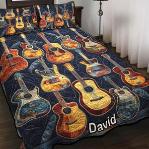 Personalized Gifts For Guitar Lovers Quilt Bedding Set Special Line Acoustic Vibes 10QNQN301224 - Blanket - GoDuckee