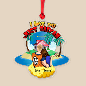 Couple I Love You Just Say, Personalized Ornament, Couple Beach House Ornament, Gift For Him/Her 02httn260923hh - Ornament - GoDuckee