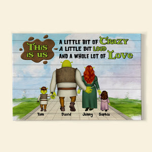 Little Bit Crazy And A Whole Lot Of Love Personalized Family Canvas Print 04QHTN120723HH - Poster & Canvas - GoDuckee