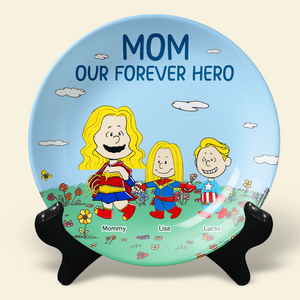 Personalized Gifts For Mom Ceramic Round Plate 02napu220325pa - Ceramic Round Plate - GoDuckee