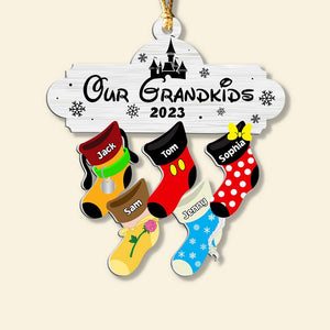 Gift For Family, Personalized Acrylic Ornament, Christmas Socks Kid Ornament, Christmas Gift 02NADT211023 - Ornament - GoDuckee