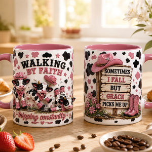 Walking By Faith Calf Coffee Mug - Personalized Gifts For Christian 06PADT250726