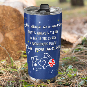 Romantic Couple, Love You Forever And Ever, A Wondrous Place For You And Me, Personalized Tumbler, Couple Gifts, Gifts For Her, Gifts For Him, 01pgpo250723tm - Tumbler Cup - GoDuckee
