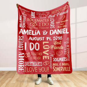 Husband & Wife, Couple Gift, Personalized Blanket, Marriage Couple Blanket 05HUHN291223 - Blanket - GoDuckee