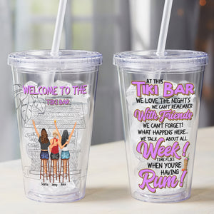 Best Friends, Welcome To The Tiki Bar, Personalized 16oz Acrylic Tumbler, Gifts For Friends - Tumbler Cup - GoDuckee