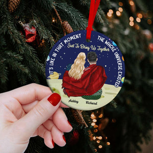 Gift For Couple, Personalized Ceramic Circle Ornament, Christmas Gift 02KAHN041123 - Ornament - GoDuckee