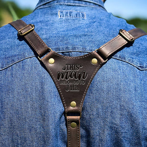 Personalized Gifts For Husband Leather Suspenders This Man Belongs To Me - Suspenders - GoDuckee
