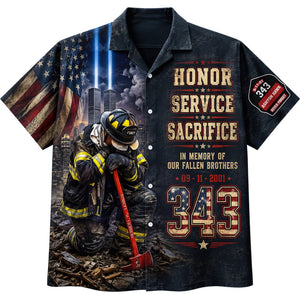 Never Forget Their Sacrifice - Firefighter Memorial Hawaiian Shirt 02HUQN060826
