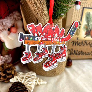 Personalized Ice Hockey Family Skates Ornament - Gift for Ice Hockey Lovers - Ornament - GoDuckee