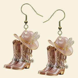 Women's Boots Personalized Gifts For Cowgirl Acrylic Earrings 02ohtn300625 - Earrings - GoDuckee