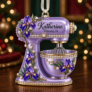 Birth Month Flower Baking Mixer Ornament - Personalized Christmas Gifts For Baking Lovers 02qhdt120926 - Ornament - GoDuckee