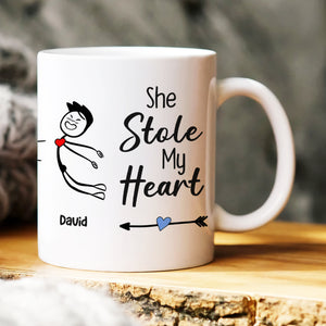 Gift For Couple, Personalized Mug, Stick Couple Coffee Mug, Couple Gift - Coffee Mug - GoDuckee