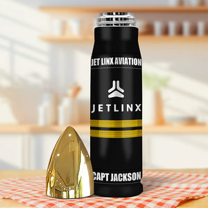 Personalized Gift For Pilot, Custom Rank & Airline Logo Bullet Tumbler 03qhqn121224 - Tumbler Cup - GoDuckee