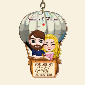 You're My Greatest Adventure, Personalized Travelling Couple Keychain, Gift For Couple, Valentine's Gifts - Keychains - GoDuckee