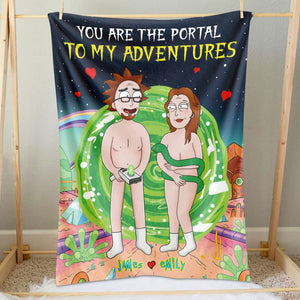 Personalized Gifts for Couple Blanket 02napu090724hg Standing In Front Of The Green Portal - Blanket - GoDuckee