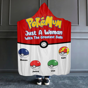 Personalized Gifts For Mom Wearable Blanket Hoodie Just A Woman With The Greatest Balls 02ohmh200324 - Blankets - GoDuckee