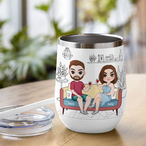 Cheers To Another Year Together, Personalized Funny Couple Wine Tumbler, Gift For Loved One - Wine Tumbler - GoDuckee