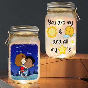 Personalized Gifts For Couple Mason Jar Light 03toqn090125hg You're My Sun And Moon And All My Stars - Drink Jar - GoDuckee