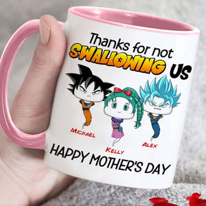 Personalized Gifts For Mom Coffee Mug Thanks For Not Swallowing Us 06NAHN180324HA - Coffee Mugs - GoDuckee