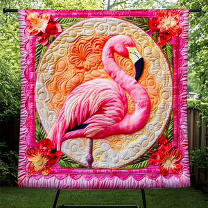 Personalized Gifts For Christmas Flamingo Quilt Bed Set 04HUPU051124 - Blanket - GoDuckee
