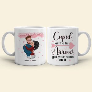 Cupid Ain't A Lie, Personalized Mug, Romantic Couple Gifts - Coffee Mug - GoDuckee