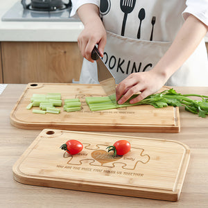 You Are The Piece That Holds Us Together- Personalized Engraved Cutting Board- Gift For Mom- Mom Cutting Board - Home Decor - GoDuckee