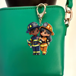 Personalized Gifts For Couple Keychain Firefighter Couple 03ohpu060225 - Keychains - GoDuckee