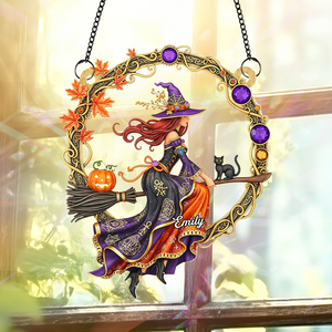 Witch suncatcher - Personalized Gifts For Witch Lover 03NAPU120725 - Ornament - GoDuckee