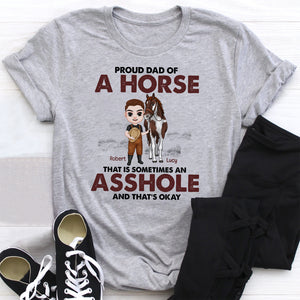 Proud Dad Of A Horse- Gift For Dad- Personalized Shirt- Father's Day Shirt- Horse Dad Shirt - Shirts - GoDuckee